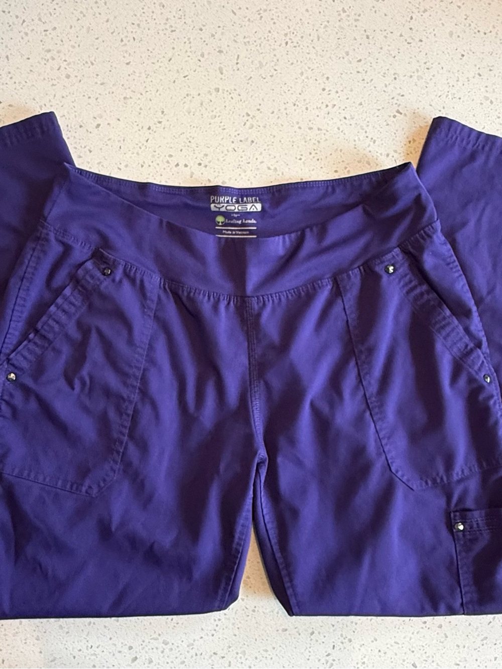 Healing Hands Purple Label Tori Yoga Scrub Pants – Grape – Medium Petite
